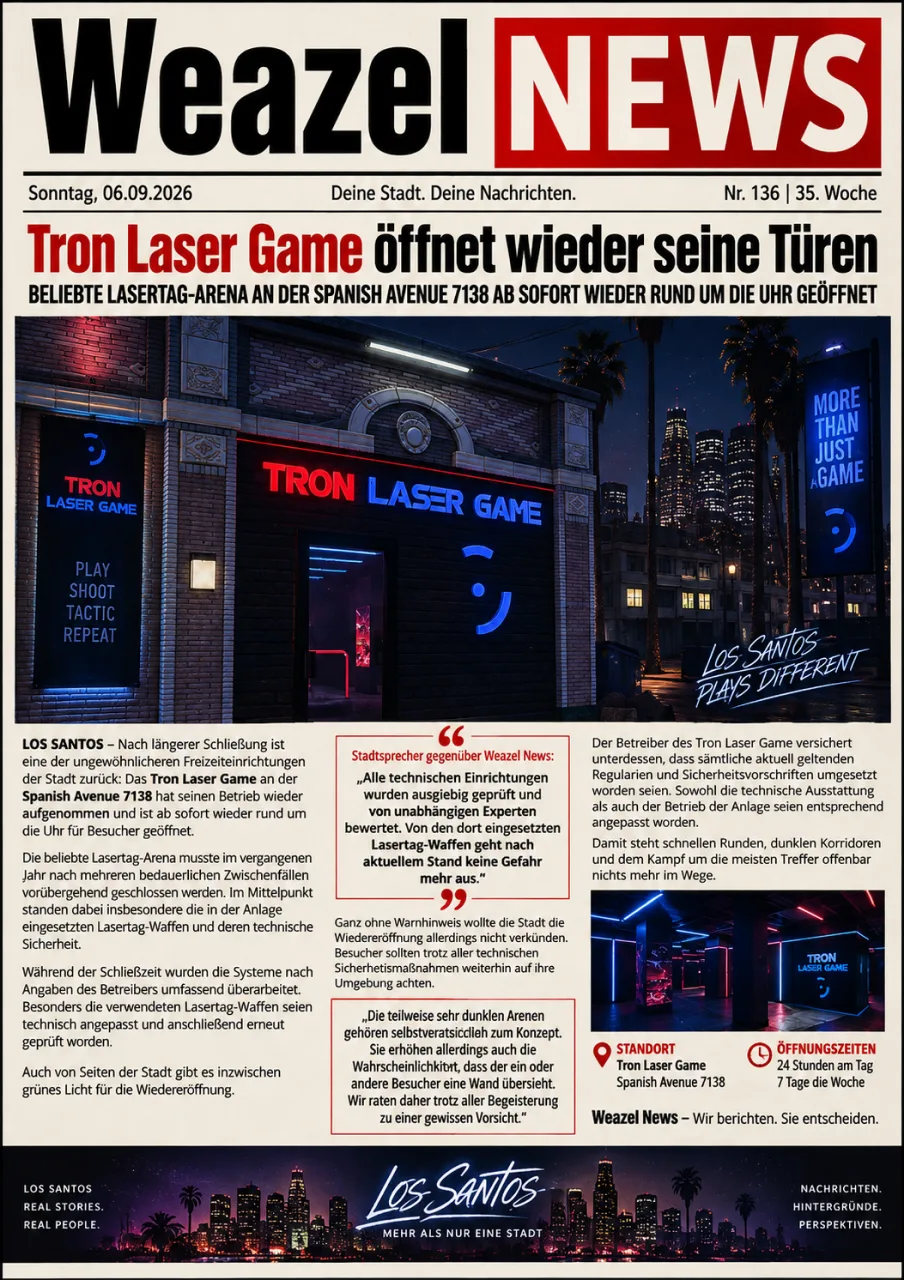 Tron Laser Game öffnet wieder seine Türen