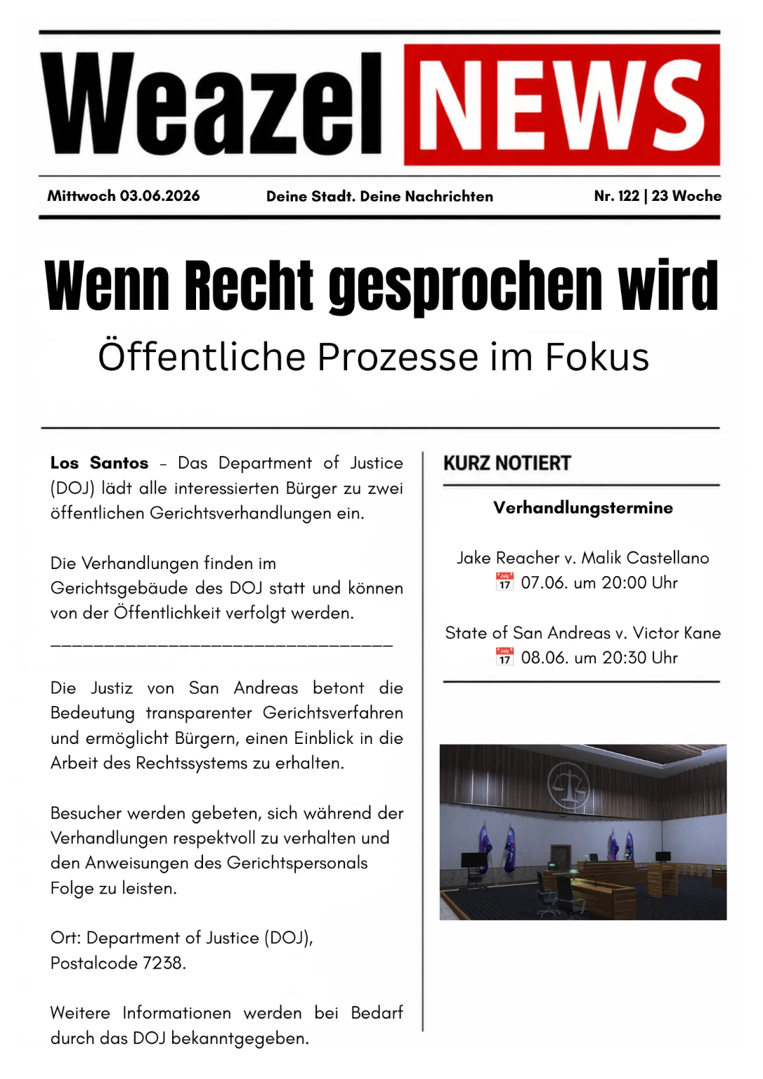 Wenn Recht gesprochen wird