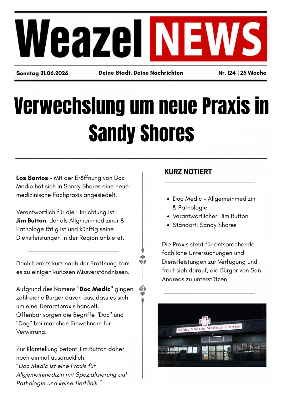Verwechslung um neue Praxis in Sandy Shores